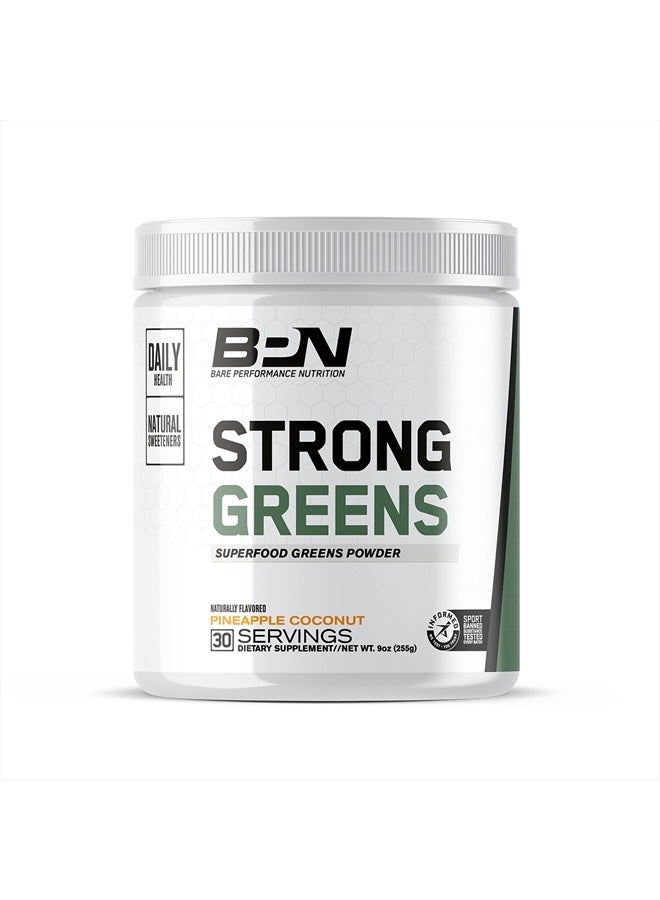 , BPN Strong Greens Superfood Powder, Improved Digestion, Increased Energy, Immune System Support, Pineapple Coconut