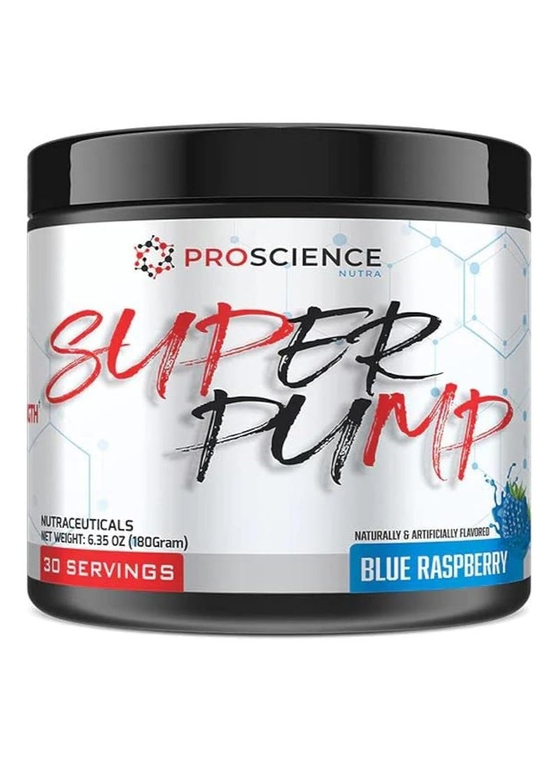 Pro Science Nutra Super Pump Pre-workout 180g Blue Raspberry Flavor 30 Serving