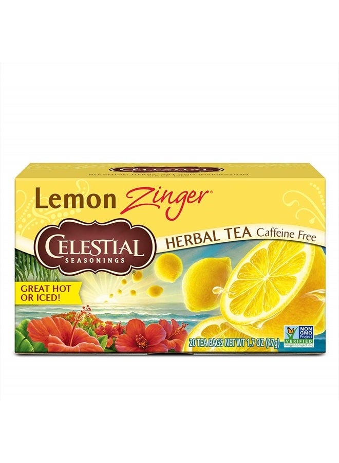 100% Natural Lemon Zinger Herbal Tea 20 ct