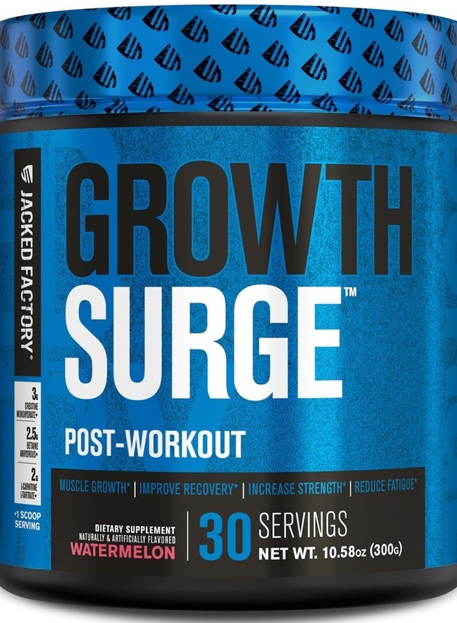 Growth Surge Creatine Post Workout w/L-Carnitine - Daily Muscle Builder & Recovery Supplement with Creatine Monohydrate, Betaine, L-Carnitine L-Tartrate - 30 Servings, Watermelon