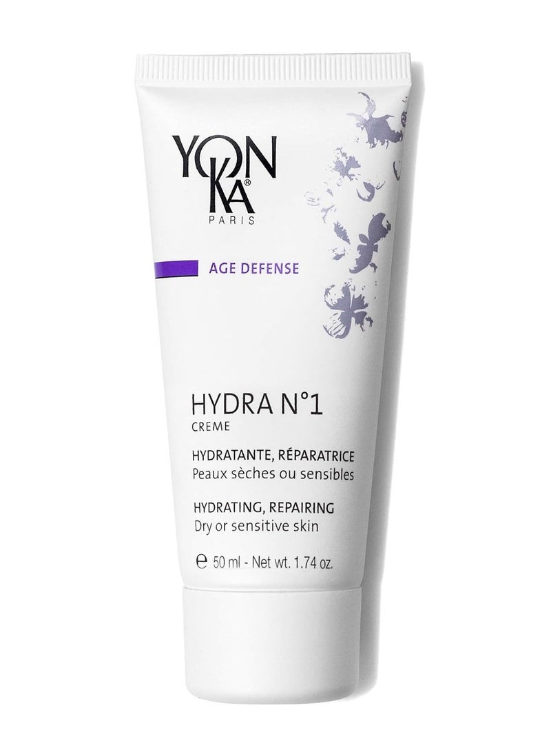 Yon-Ka Hydra No. 1 Creme (50ml) Anti-Aging Face Moisturizer, Hydrate Dry Skin with Hyaluronic Acid and Vitamin A, E & C, Rich Daily Cream to Restore Youthful Radiance, Paraben-Free