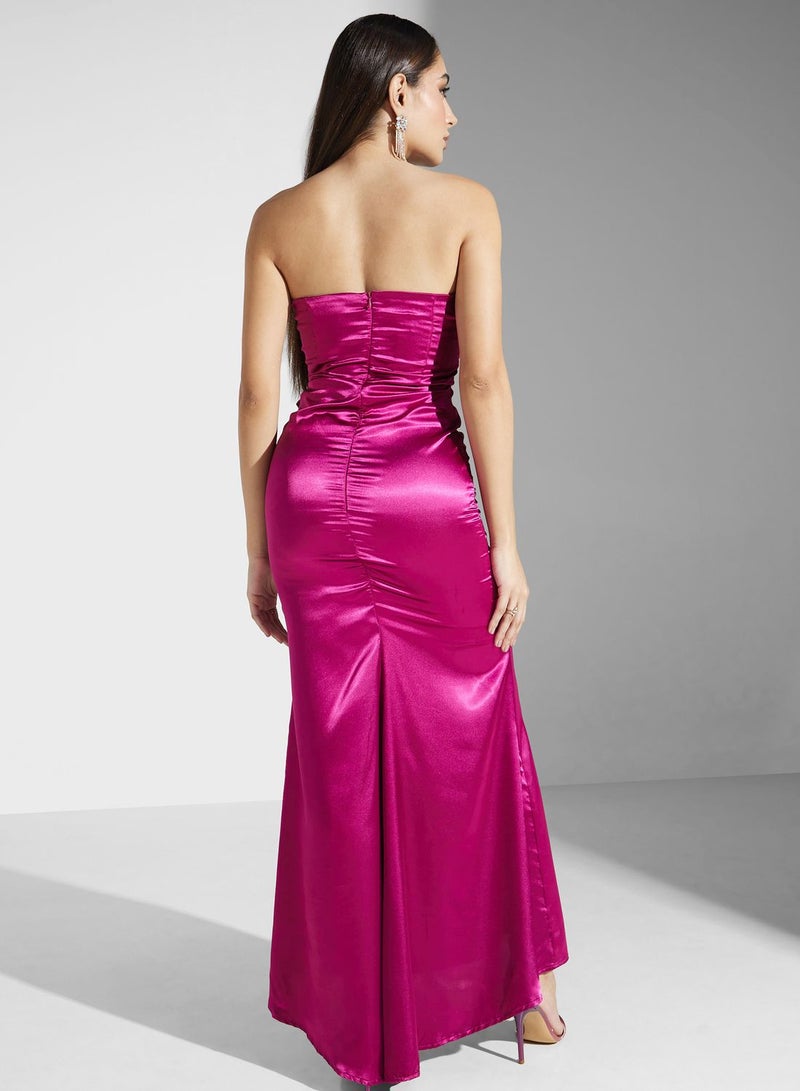 Strapless Satin Gown