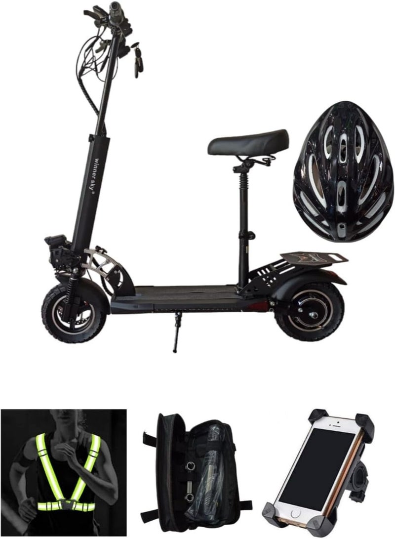 Winner Sky E10 Pro(PLUS) Electric Scooter 2024 with BIG DIGITAL DISPLY AND BLUETOOTH 40km 48v13AH 1200W Off Road 10 inch Tires Scooter comes with helmet, scooter bag, safety belt, mobile holder