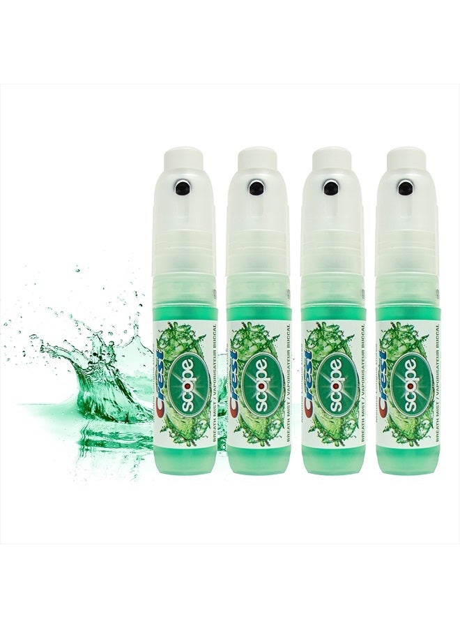 Scope | One 4-Pack of Mint Breath Mist Sprays (4 Total Sprays) - 0.24 Ounce (7mL) - Made in an FDA Audited USA Facility
