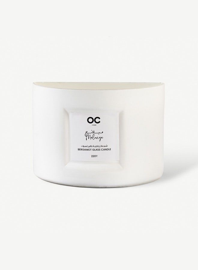 Melange Glass Candle -White