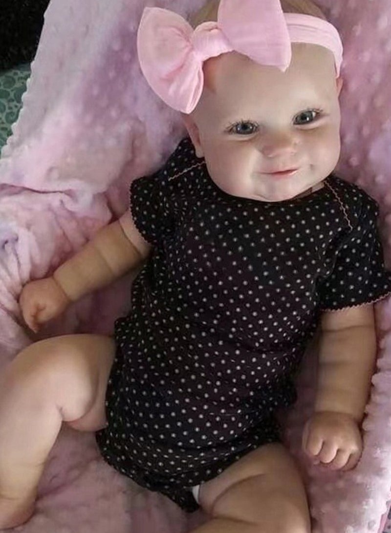 Soft Vinyl Body Reborn Baby Doll 45 Cm with Hand Painted Hair