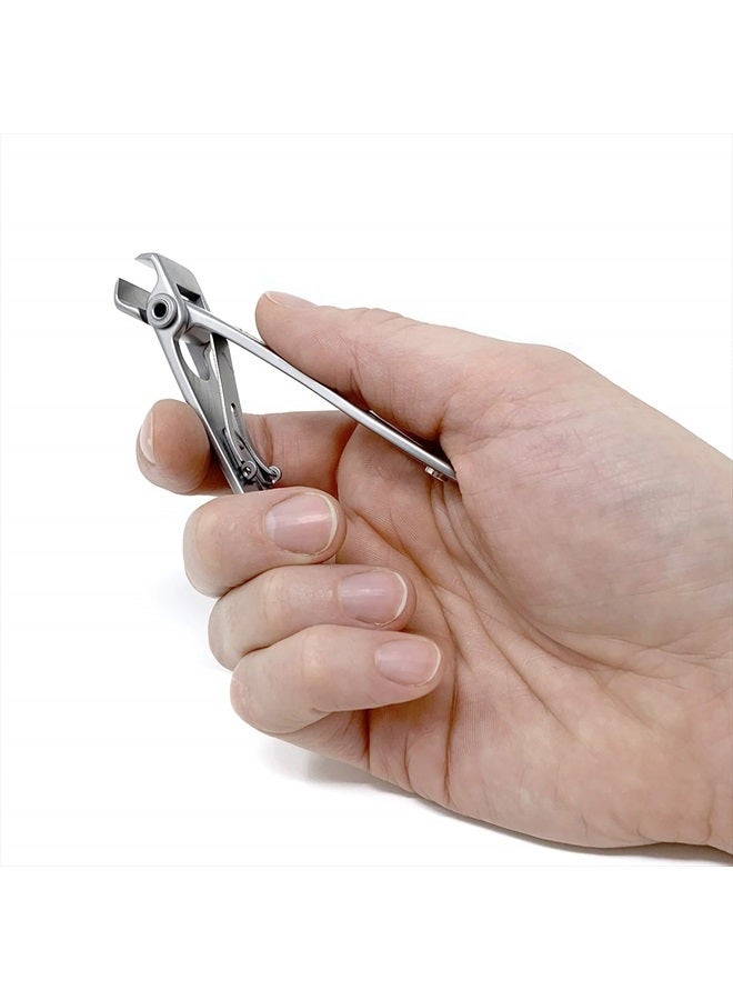 Nail Clippers for Thick Nails - Heavy Duty, Wide Mouth Professional Fingernail and Toenail Clippers for Men, Women & Seniors, Silver