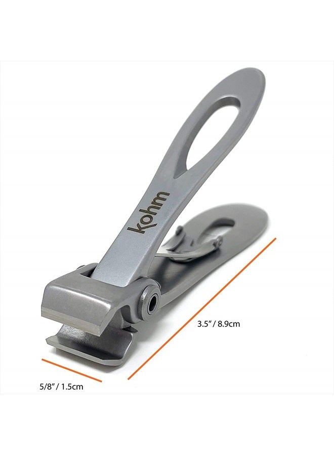 Nail Clippers for Thick Nails - Heavy Duty, Wide Mouth Professional Fingernail and Toenail Clippers for Men, Women & Seniors, Silver