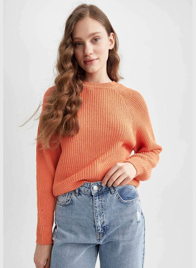 Relax Fit Knitted Crop Jumper
