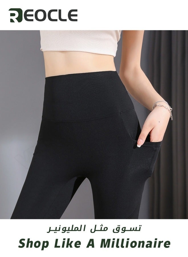 Women's High Waisted Leggings Seamless Workout Gym Yoga lifting Pants with Pockets & Fashionable alphabet Decoration