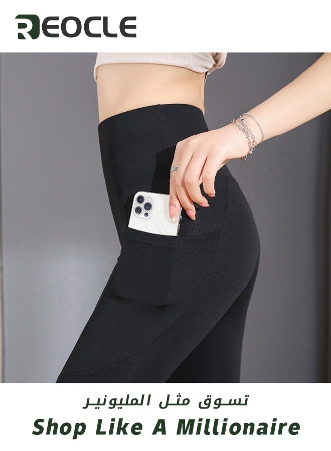 Women's High Waisted Leggings Seamless Workout Gym Yoga lifting Pants with Pockets & Fashionable alphabet Decoration