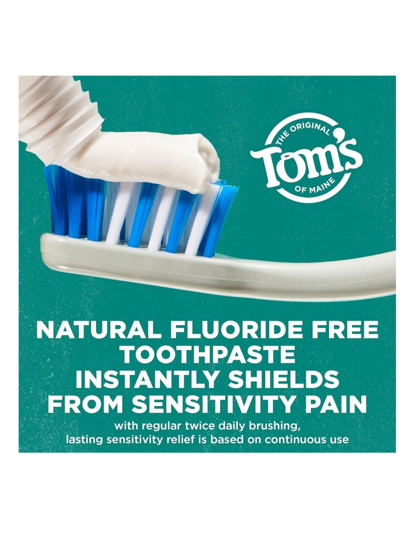 Tom's of Maine Fluoride-Free Rapid Relief Sensitive Toothpaste, Fresh Mint, 4 oz. 3-Pack (Packaging May Vary)