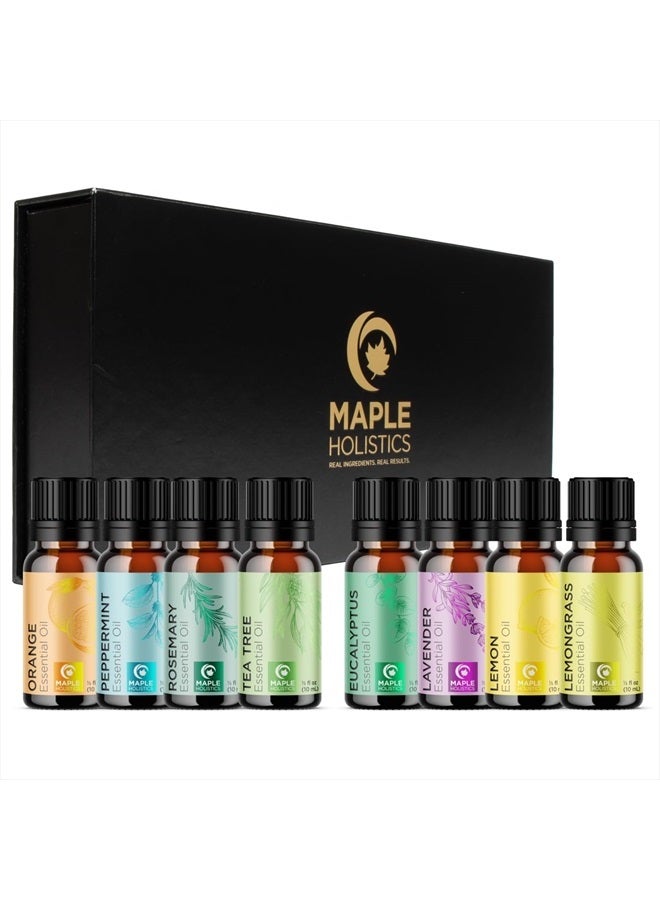 Pure Essential Oil Set for Diffuser - Aromatherapy Essential Oils for Diffusers for Home Travel and Self Care with High Grade Essential Oils for Hair Skin and Nails - Oil Diffuser Essential Oils Set