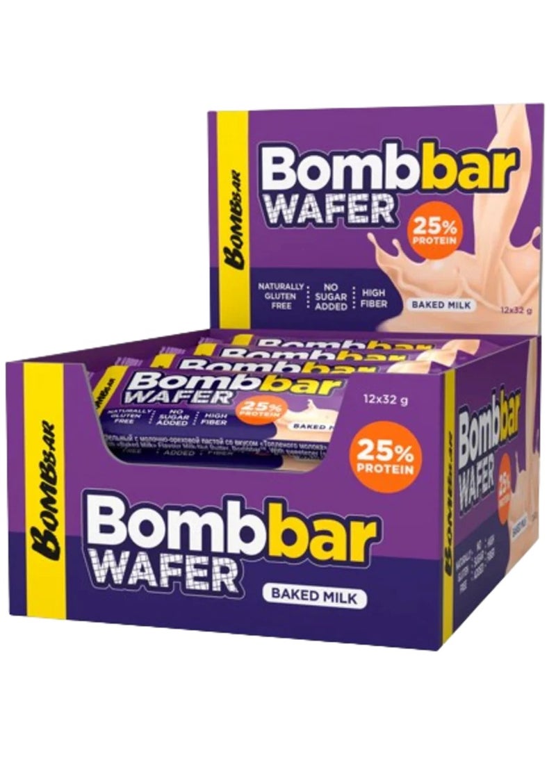 Bombbar High Protein Wafer Baked Milk Flavor 32g Pack of 12
