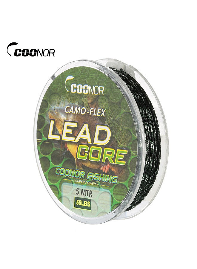 55lb 5m Leadcore Braided Camouflage Carp Fishing Line Hair Rigs Lead Core Fishing Tackle