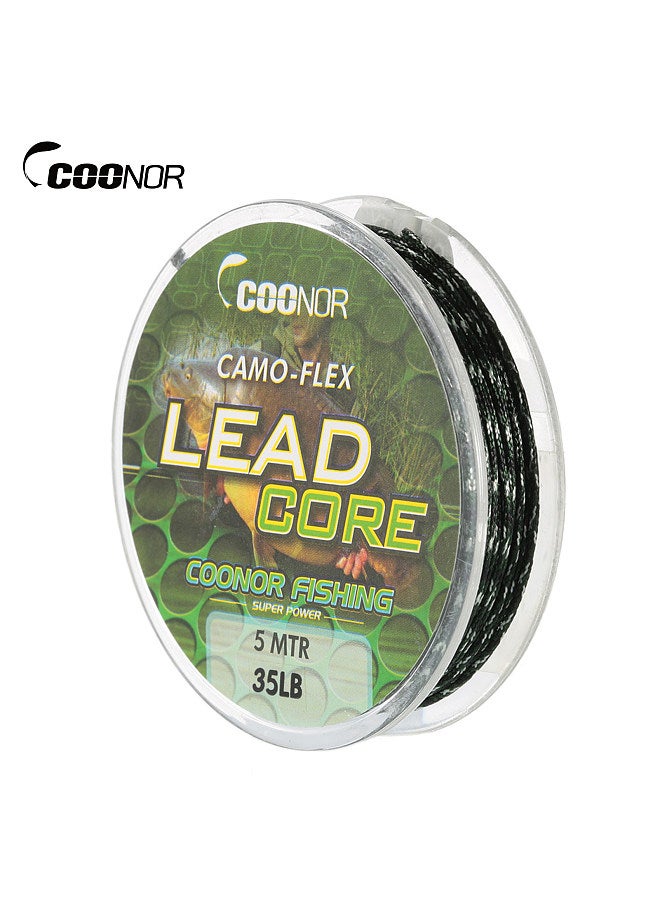 35lb 5m Leadcore Braided Camouflage Carp Fishing Line Hair Rigs Lead Core Fishing Tackle