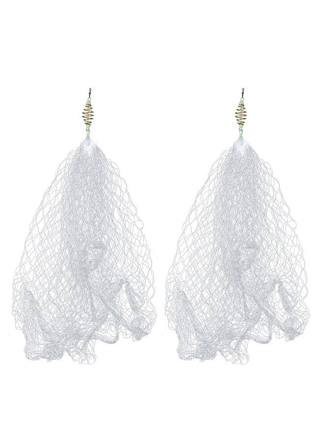 2pcs Copper Spring Shoal Fishing Netting with Luminous Beads Mesh Net for Night Fishing Fishing Tackle