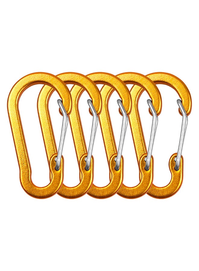 5 Pack Carabiner Clips Mini Aluminum Alloy Keychain Carabiner Clip D Rings for Camping Hiking Fishing Backpacking