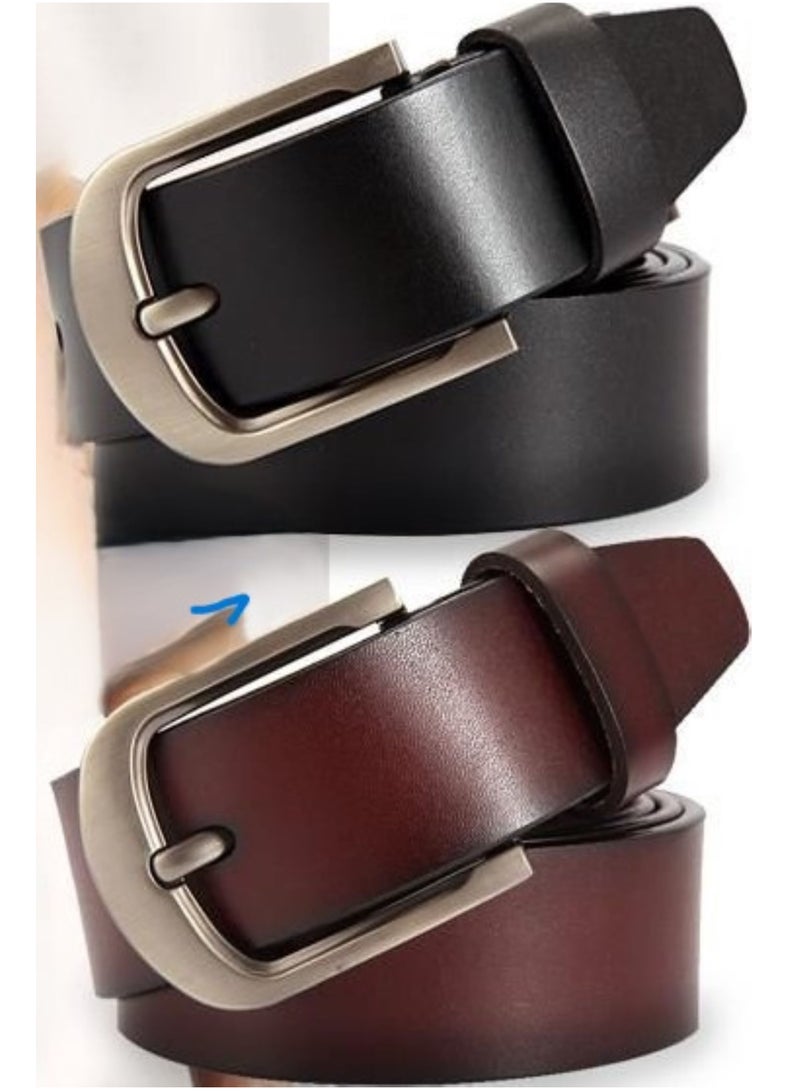 2pcs Faux Leather Formal Belt