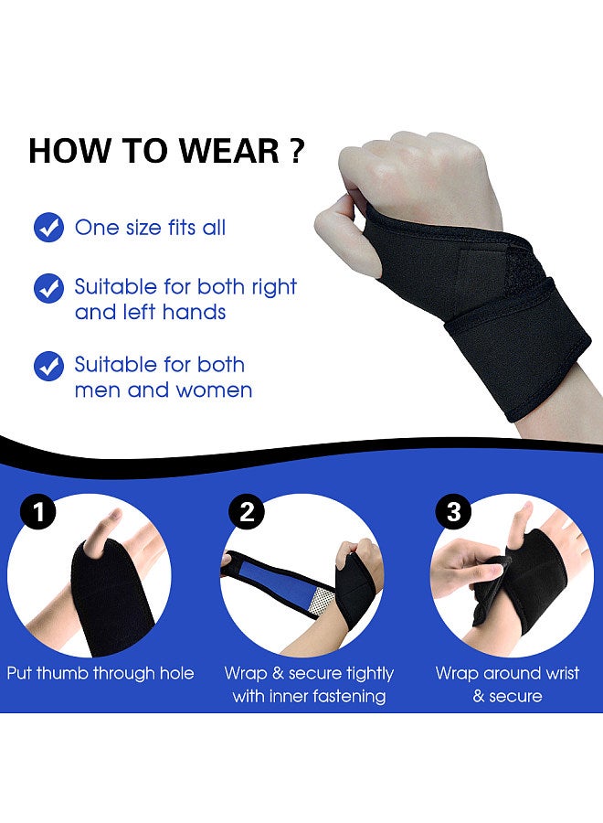 1 pc Wrist Support Brace Heating Wrist Stabilizer Adjustable Wrist Bandages Protector Left and Right Hand Wrist Wraps for Fitness Office Pain Relief