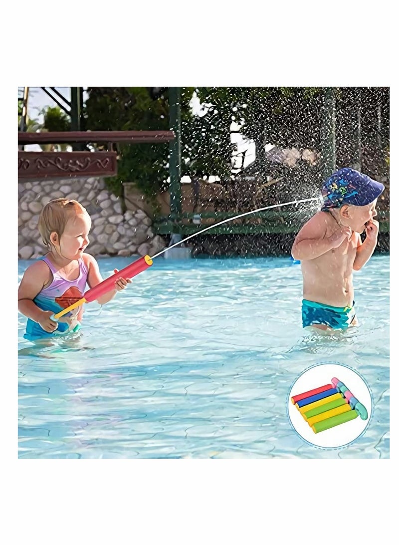 Water Toys Squirt Gun 6 Pcs Blaster with Long Range up to 32ft Summer Pool Gift for Kid Adult