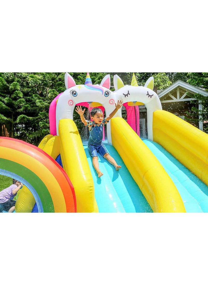 Inflatable Twin Water Slide with tunnel for Kids Outdoor Play