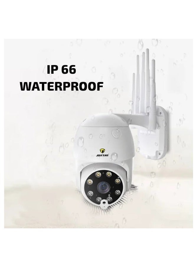 JORTAN 1080P Wireless Indoor Outdoor Wi-Fi PTZ Security Camera, 2 way  Audio, Night Vision,  Motion Detection, IP66 Water and Dustproof, PTZ Control,