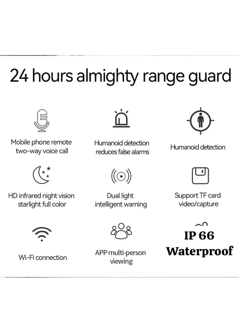 JORTAN 1080P Wireless Indoor Outdoor Wi-Fi PTZ Security Camera, 2 way  Audio, Night Vision,  Motion Detection, IP66 Water and Dustproof, PTZ Control,