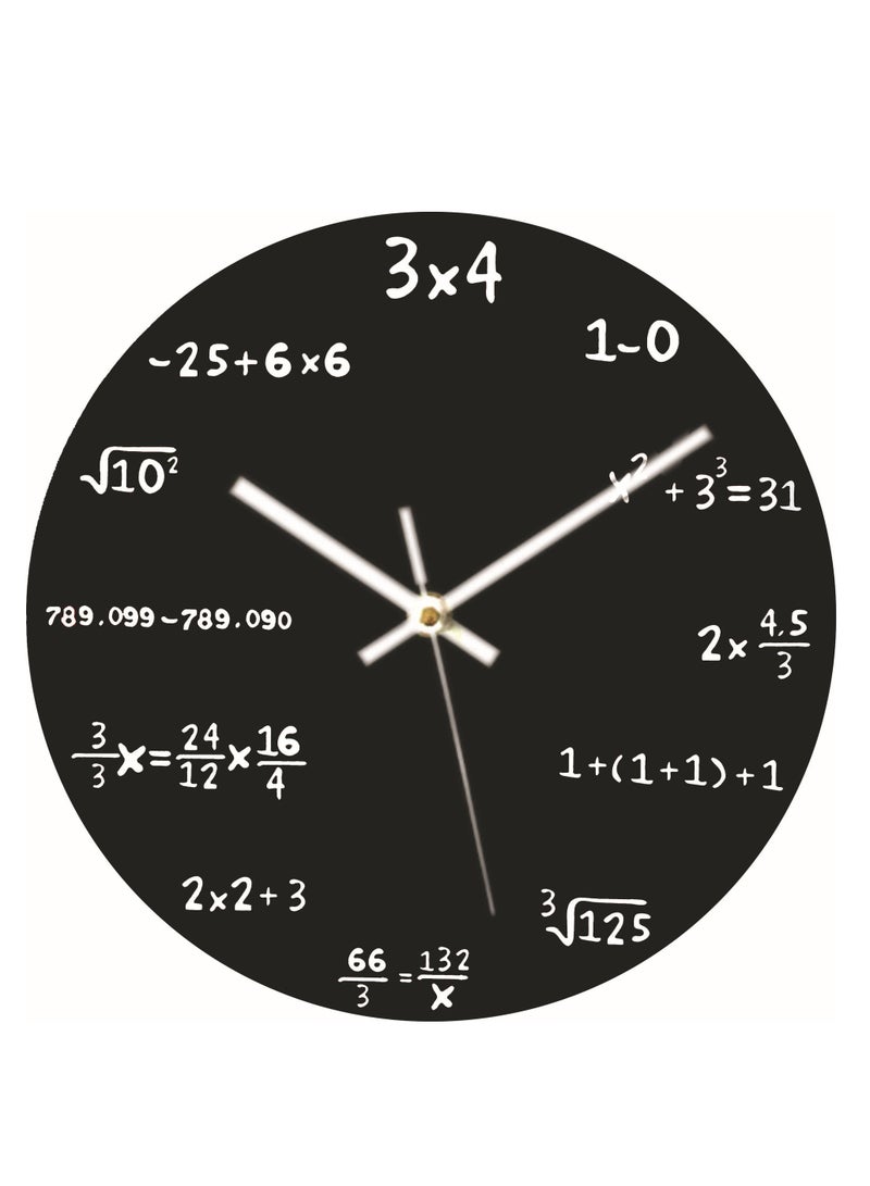 12 Inch Math Wall Clock, Mathematical Equations Wall Clock, Quartz Clock for Classroom Home Office