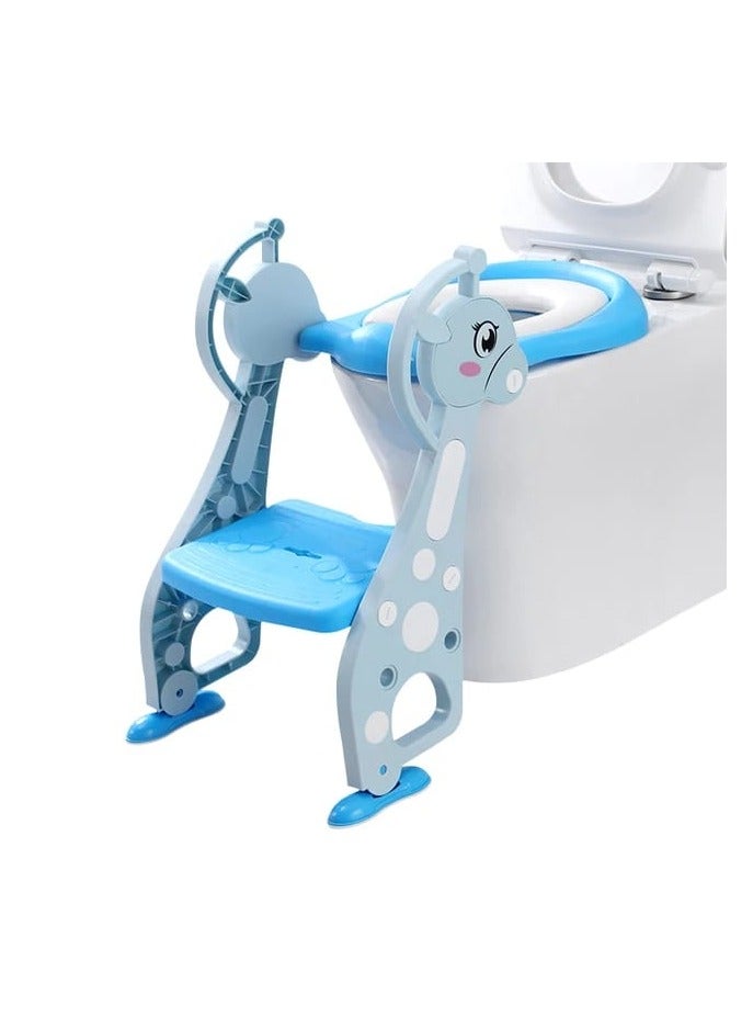 Pikkaboo EasyGo + Potty Training Seat with Step Ladder-Blue Giraffe