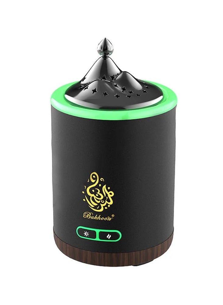 B19 Bukhoor Burner Circular Tower With Light Bakhoor Burner Arabic Electric Incense Burner Bukhoor Burner with Light Black