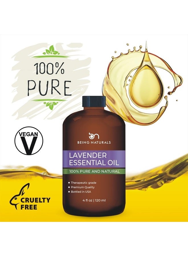 Lavender Essential Oil - Huge 4 FL OZ - 100% Pure & Natural – Premium Natural Oil with Glass Dropper Essential Oil
