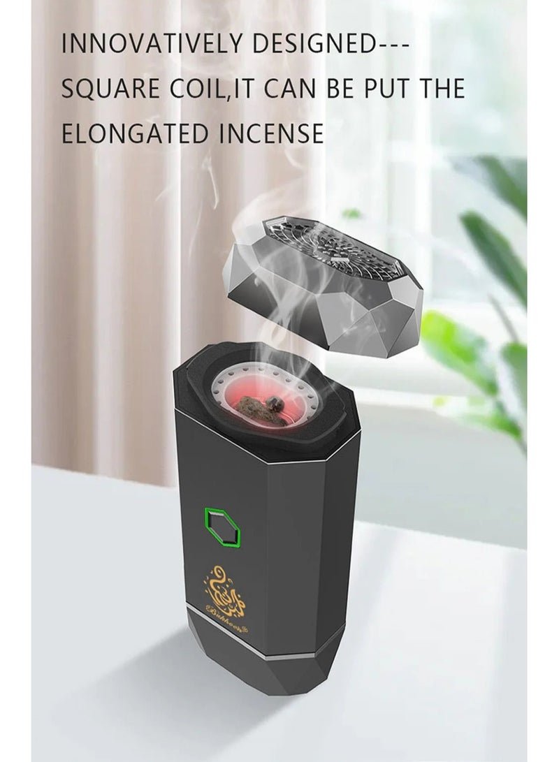 B16 Smart Rechargeable Portable USB Type-C Power Electric Diffuser Incense Burner Black