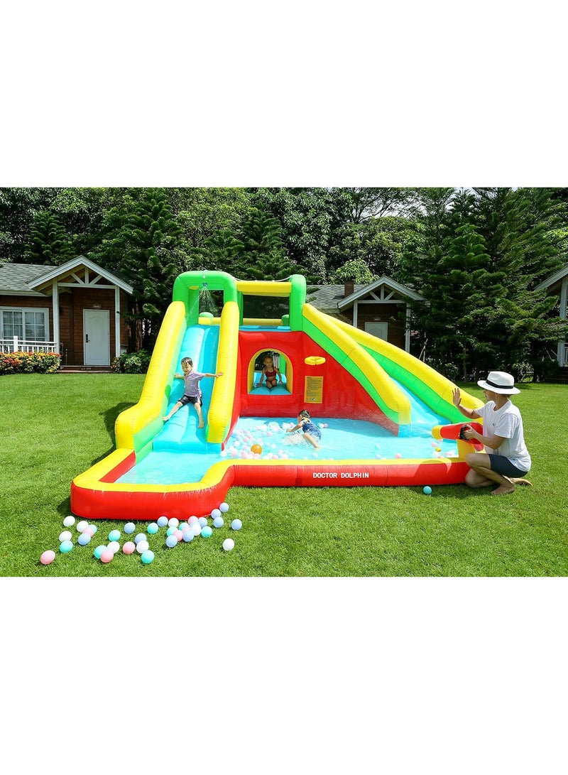 Inflatable Twin Water Slide with bouncer for Kids Outdoor Play