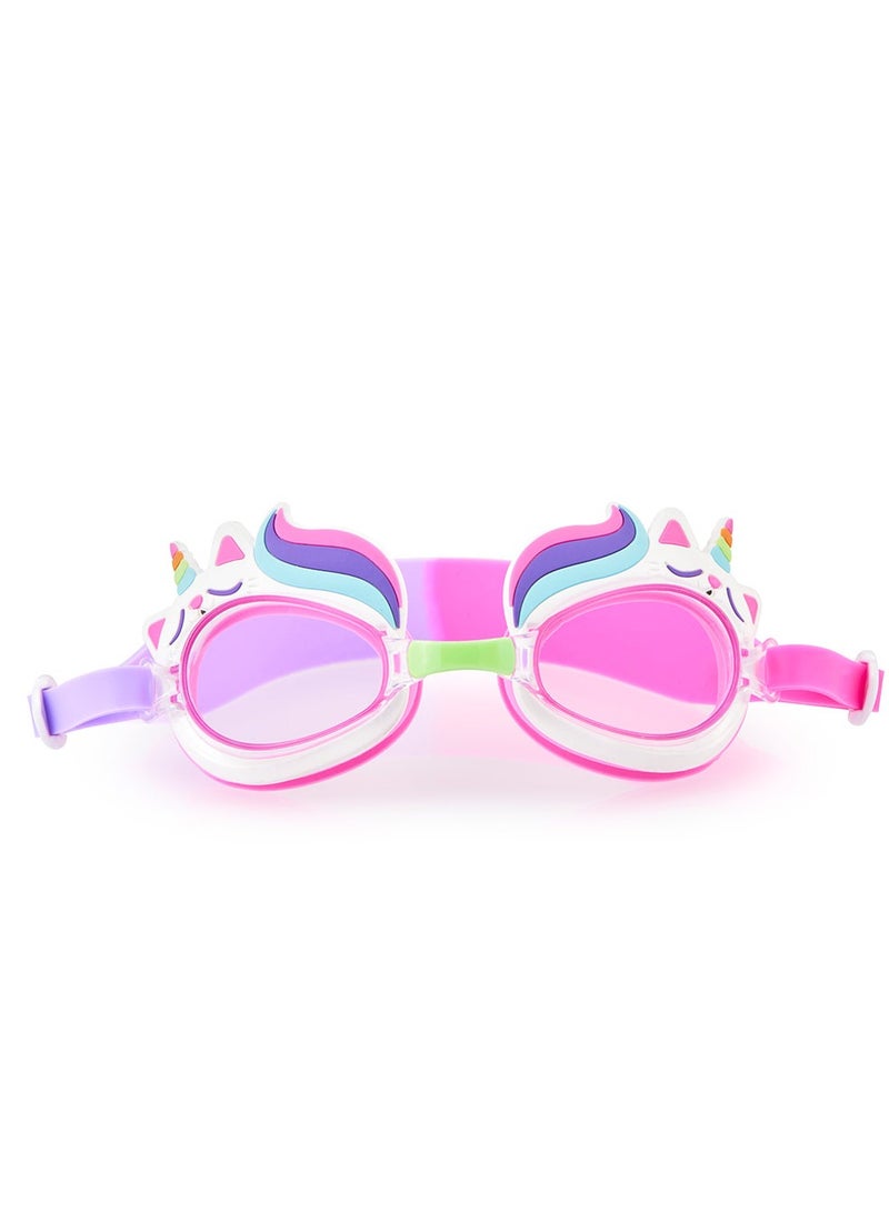 Aqua2ude Pink Cat Rainbow Unicorn Swim Goggles for Kids Unisex Anti Fog No Leak Non Slip UV Protection Hard Travel Case Lead and Latex Free
