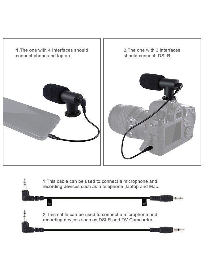 PKT3023 Smartphone Handheld Filmmaking Video Rig + 96 LEDs LED Studio Light + Video Microphone + Mini Tripod Mount Kits with Cold Shoe Tripod Head for Outdoor Shooting Live Broadcast