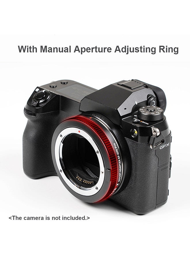 EF-GFX Pro Auto Focus Lens Mount Adapter Ring Anti-shake EXIF Transmission Type-C Upgrade Replacement for Canon EF/EF-S Lens to Fuji GFX Medium Format Cameras