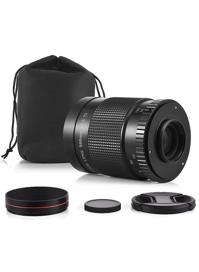500mm F/7.5 Telephoto Reflex Mirror Lens T-Mount Replacement for Canon Nikon Sony Fujifilm Olympus DSLR Cameras