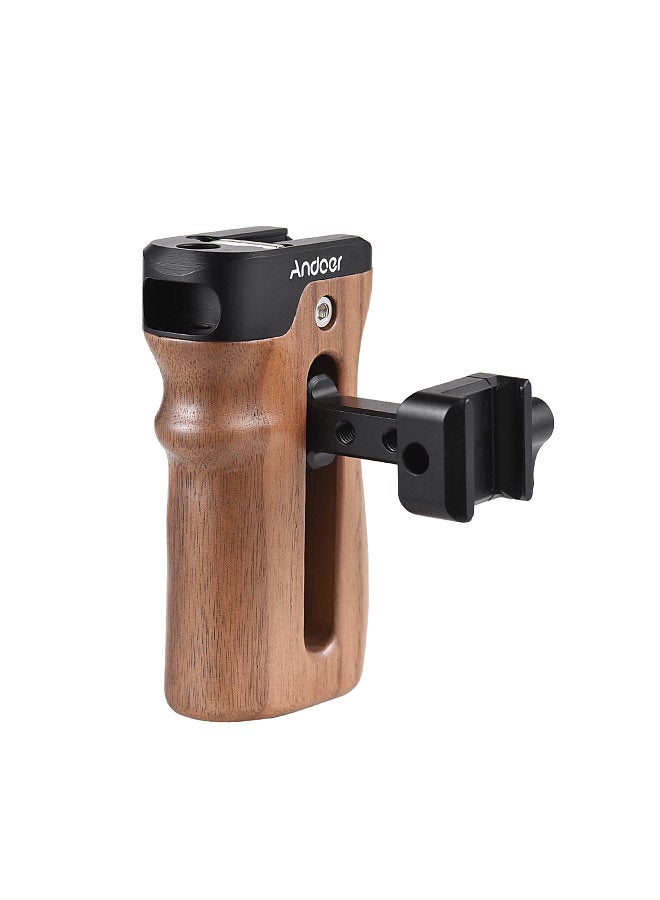 Universal Top/ Side Handle for Camera Cage Left/ Right Side Handgrip with NATO Clamp Cold Shoe Mount Up & Down Adjustable,  1 Pack