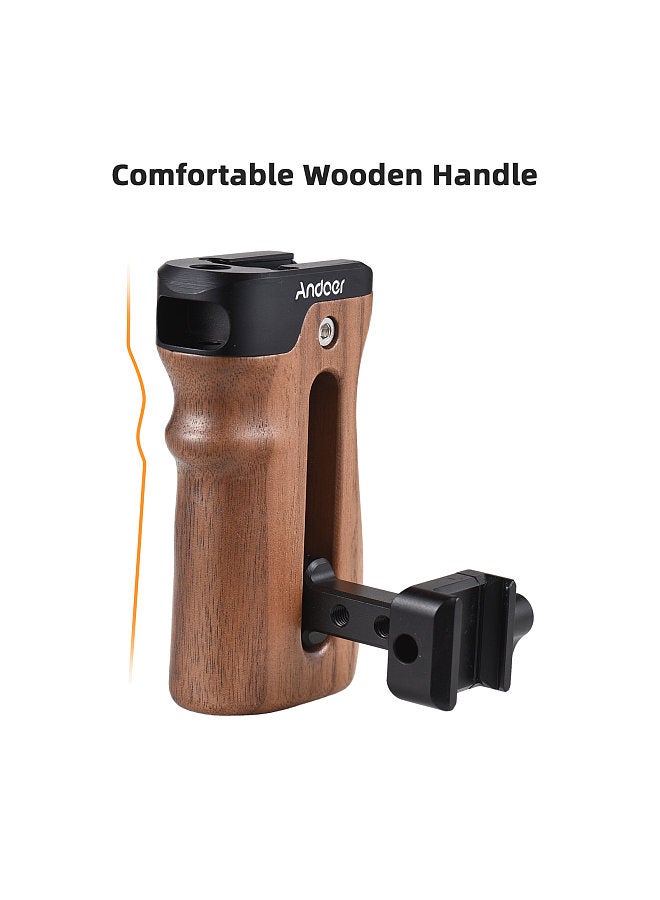 Universal Top/ Side Handle for Camera Cage Left/ Right Side Handgrip with NATO Clamp Cold Shoe Mount Up & Down Adjustable,  1 Pack