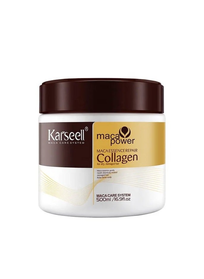 Hair Mask Karseell Collagen 16.9 OZ 500ml Deep Conditioner Coconut Oil Keratin Mask for Dry Damaged Hair Color Treated Hair Curly Hair Bleached Hair for All Hair Types