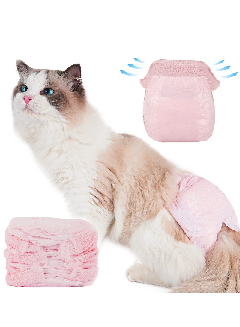 Cat Diapers, 10 Pieces of Disposable Pet Physiological Pants Female Dog Female Cat Stretch Wrap Diapers Super Absorbent Leak Proof Diapers Sanitary Napkins Pet Pull-ups (pink)