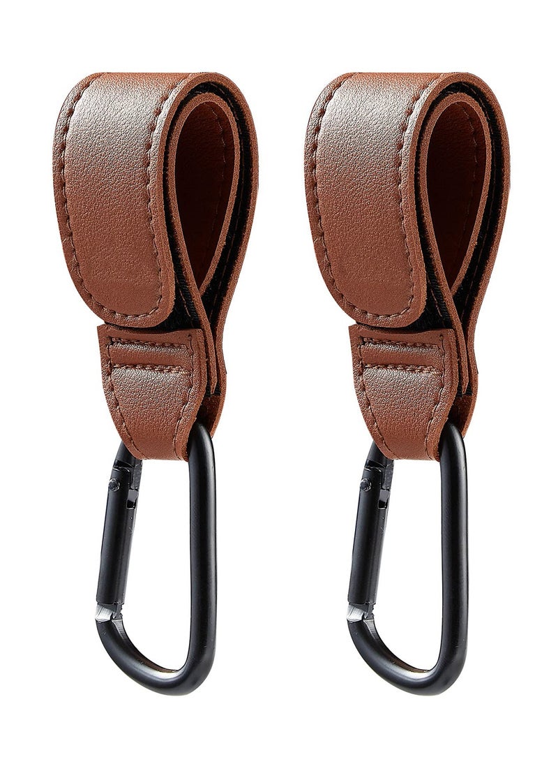 Baby Stroller Hooks, 2 Pieces, Brown