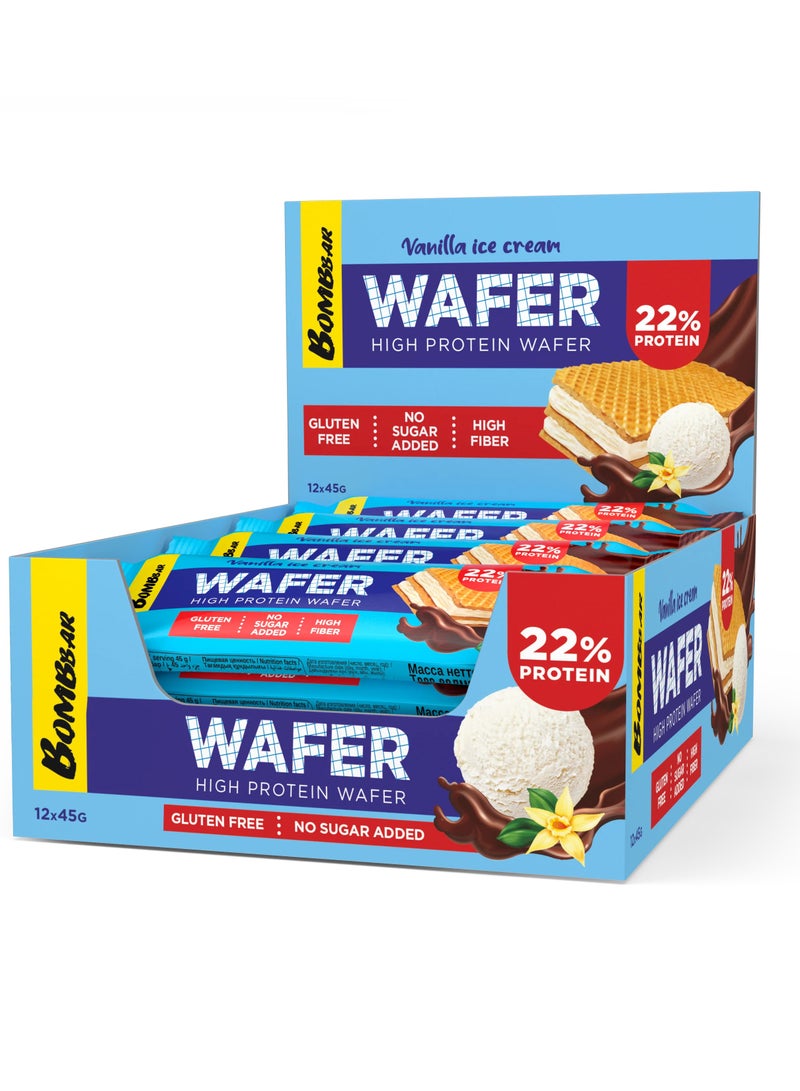 Bombbar High Protein Wafer Vanilla Ice cream Flavor 45g Pack of 12