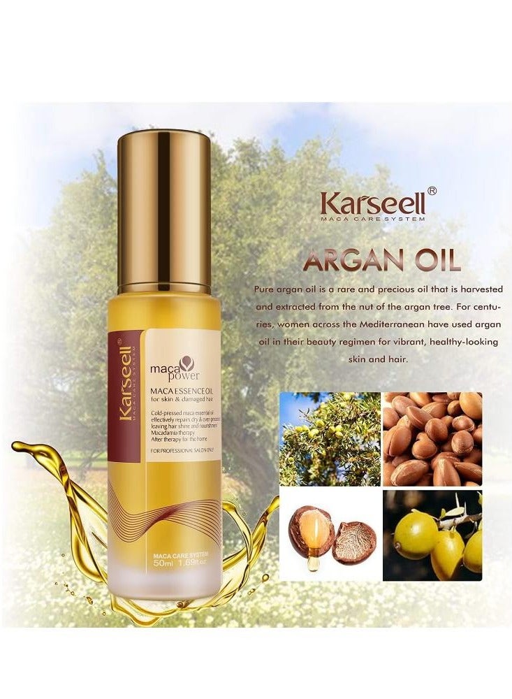 Moroccan Argan Oil for Hair Healing Cold Pressed Weightless Argan Oil Hair Serum for Dry Damaged Hair 50ml