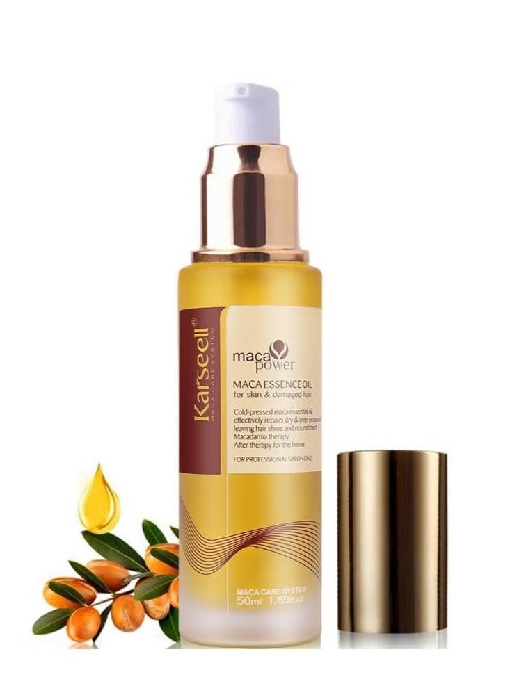 Moroccan Argan Oil for Hair Healing Cold Pressed Weightless Argan Oil Hair Serum for Dry Damaged Hair 50ml