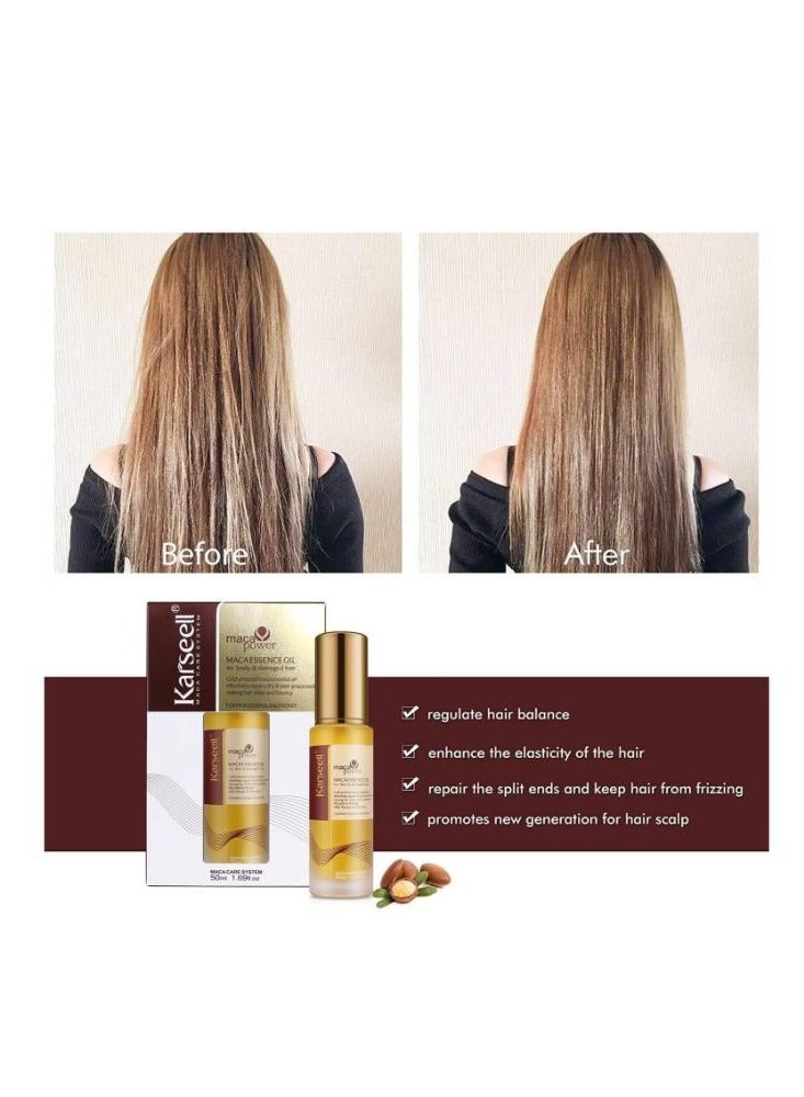 Moroccan Argan Oil for Hair Healing Cold Pressed Weightless Argan Oil Hair Serum for Dry Damaged Hair 50ml