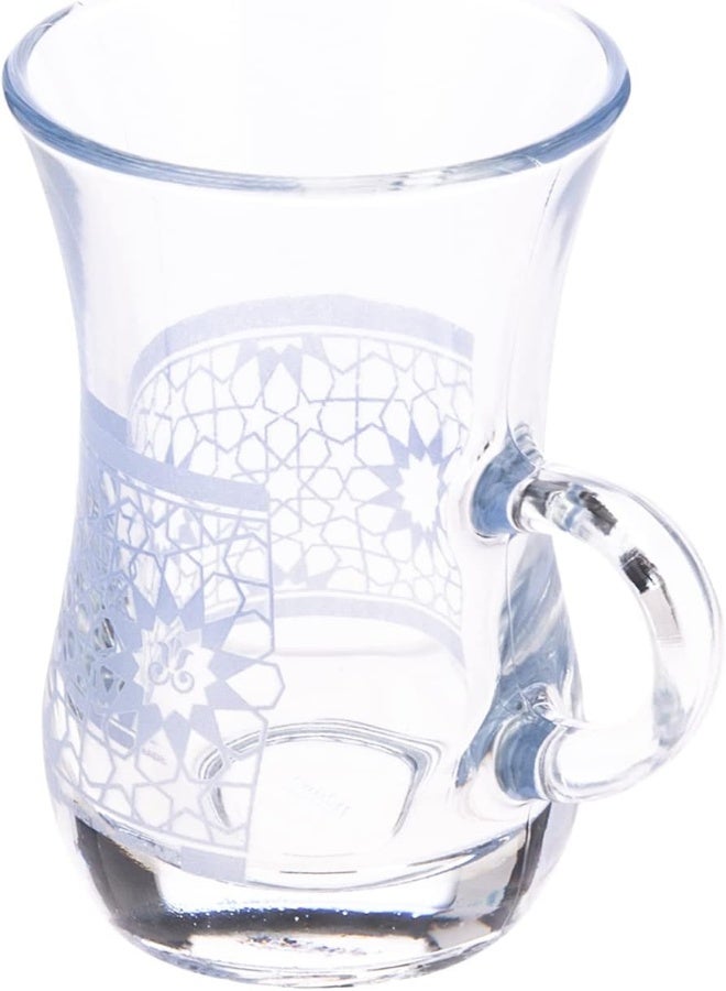 Akdc Glass Tea Mug 6Pcs Set L(6Cm) Xw(6Cm) Xh(9Cm) Clear, Blue