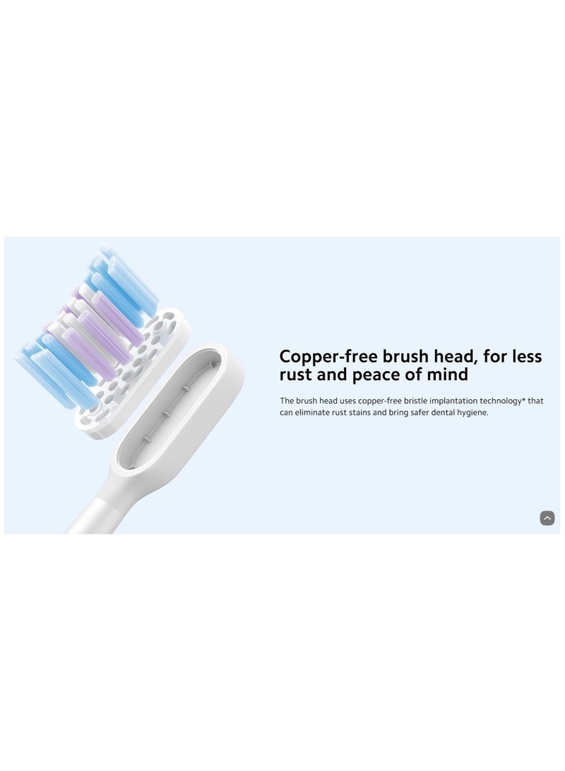 Xiaomi Smart Electric Toothbrush T501 Replacement Heads (White Pro) (2-Pack)-Dark Gray