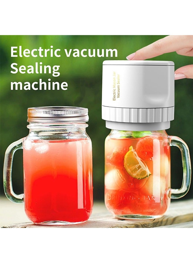 Electric Jar Vacuum Sealer, Portable Vacuum Sealing Device, Jar Lid Sealer, Electric Jar Sealing Machine, Air Removal for Jars, Time-Saving, Electric Food Preserver With 10 Jar Lids